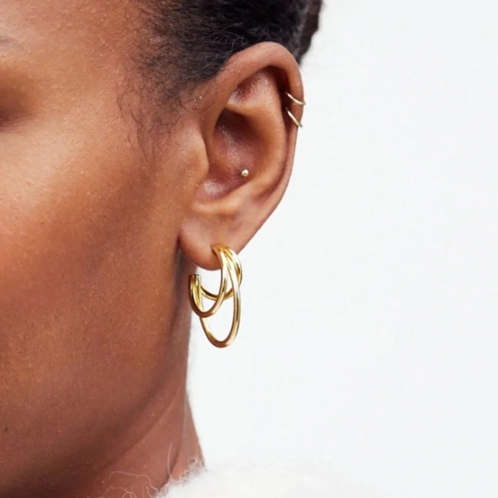 NWT Madewell Triple Hoop Earrings - Picture 1 of 5